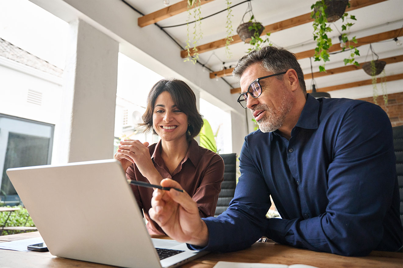 Real estate agent advising clients on property investment