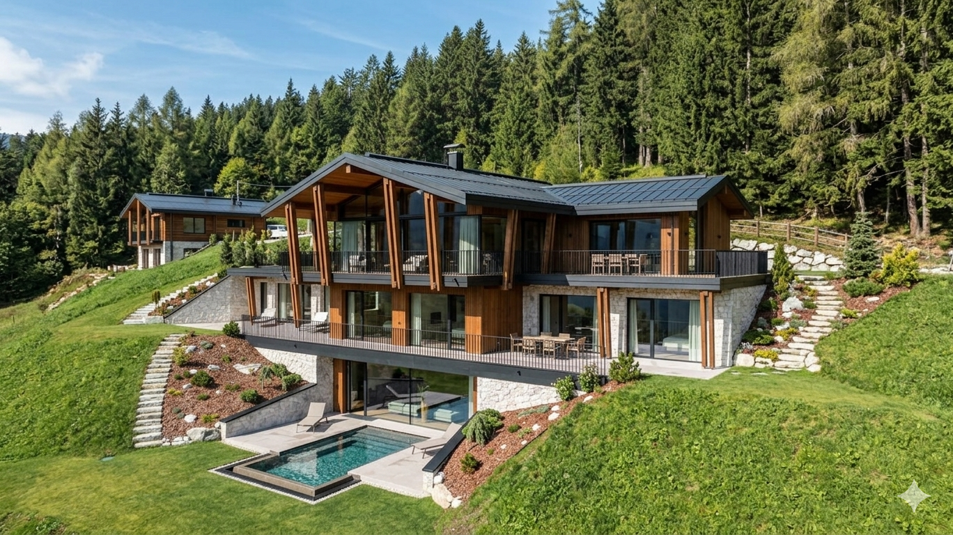 Luxury home with pool and outdoor seating area
